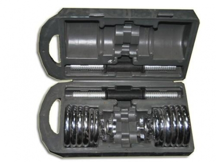 Набор гантелей 15кг, в пластиковом чемодане, фото 1