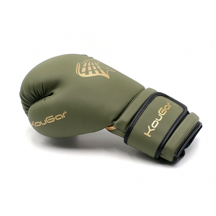 Перчатки боксерские KouGar KO900-12, 12oz, темно-зеленый, фото 2