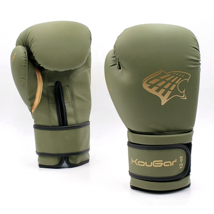 Перчатки боксерские KouGar KO900-12, 12oz, темно-зеленый, фото 1