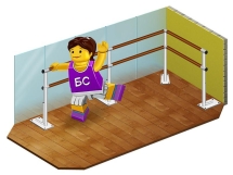 Кронштейн для хореографического станка напольный двухрядный, угловой, шт.