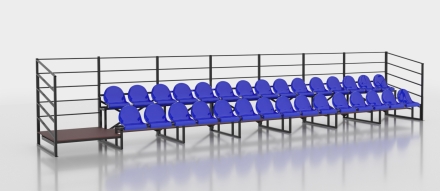 Трибуна сборно-разборная ОЛИМП СИТИ 2-х рядная на 30 мест (без навеса), фото 1