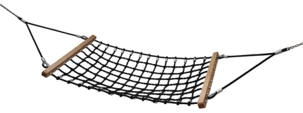 Гамак Hammock из армированного каната 161х100 см со столбами для детской площадки, фото 3