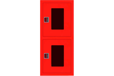 Навесной открытый вертикальный шкаф Карелпожлиния ШПК-ДУБЛЬ-320-21 НОВрК евро-ручка, в=1300, ш=540, г=230, 2-ПК, красный НФ-00000487-К НФ-00000246, фото 1