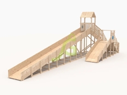 Зимняя деревянная горка "IgraGrad Snow Fox 12 м" с двумя скатами, без окраски, фото 1 Зимняя деревянная горка "IgraGrad Snow Fox 12 м" с двумя скатами, без окраски, фото 1