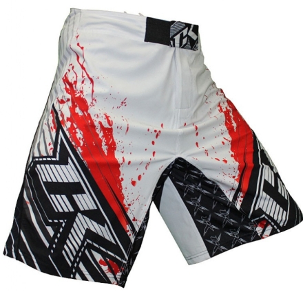 Шорты ММА Contract Killer Stained S2 Shorts - White/Red, фото 1