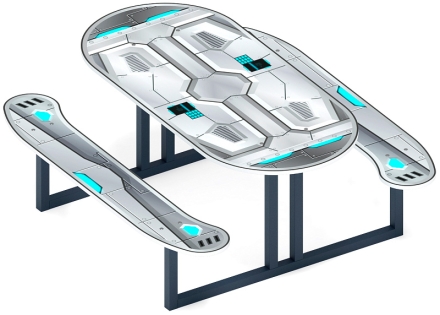 Столик детский овальный Космопорт МФ 31.01.09-04, фото 1