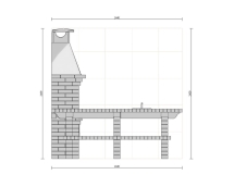 Печь Аристократ 7304 Прямоугольный кирпич микс коричневого с желтым