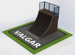 Квотерпайп м, разгонная горка радиусная с подиумом, фото 2