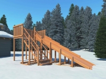 Деревянная зимняя горка Snow Fox, скат 5,9 м