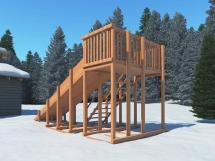 Деревянная зимняя горка Snow Fox, скат 5,9 м
