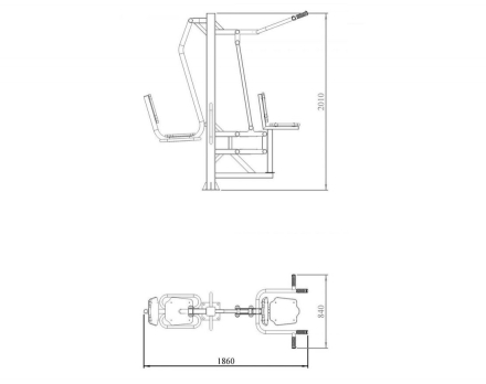Уличный тренажер TORUDA &quot;Жим ногами + вертикальная тяга&quot;, фото 2