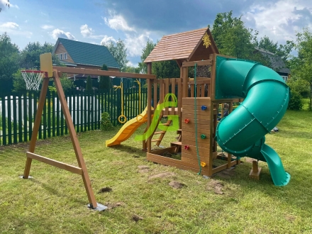 Детская площадка IgraGrad Крафт Pro 4 с трубой мод.2, фото 7