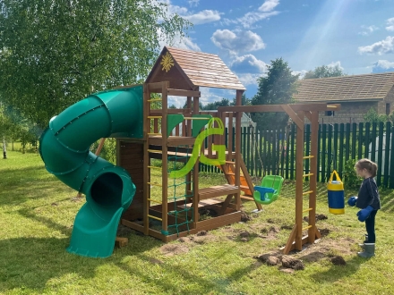 Детская площадка IgraGrad Крафт Pro 4 с трубой мод.2, фото 4