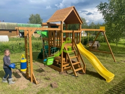 Детская площадка IgraGrad Крафт Pro 4 с трубой мод.2, фото 5