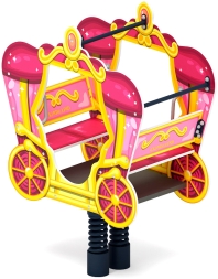 ИО 23.03.03-03 Качалка на пружине карета Золотая, фото 2