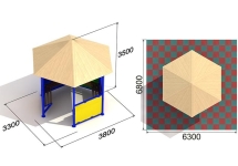 Уличная беседка 3000 фанера для парков и дворов