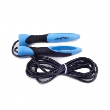 Скакалка RP-104 ПВХ с эргономичной ручкой, синий/черный, 3,05м