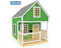 Игровой домик TORUDA WOOD Коттедж 3 с мансардой и крыльцом