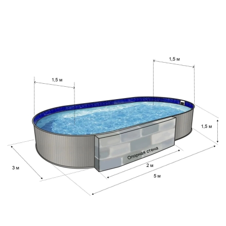 Бассейн Лагуна Гигабасс 5,0х2,0х1,5 м, фото 2