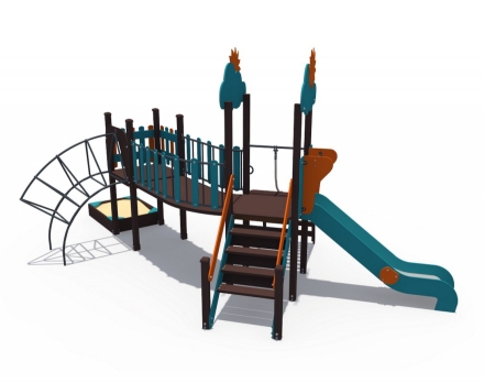 Детский игровой комплекс Весенница-2 с песочницей и металлическим скатом Н-1200 ДИО 04113, фото 2