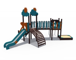 Детский игровой комплекс Весенница-2 с песочницей и металлическим скатом Н-1200 ДИО 04113, фото 3