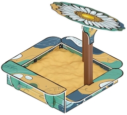 Песочница с навесом Ромашка (Пастель) - ИО 5.01.16-01, фото 2