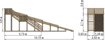 Зимняя горка Snow Fox, скат 10 м