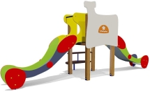 Горка двойная Печка 08410 для детской площадки Горка двойная Печка 08410 для детской площадки