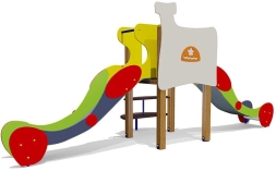 Горка двойная Печка 08410 для детской площадки, фото 1 Горка двойная Печка 08410 для детской площадки, фото 1