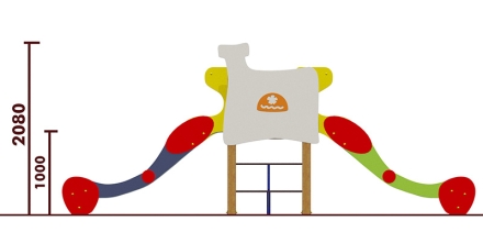 Горка двойная Печка 08410 для детской площадки, фото 2