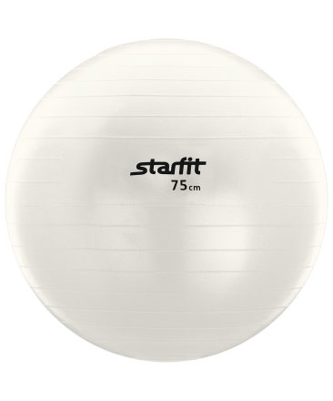 Мяч гимнастический GB-102 с насосом 75 см, антивзрыв, белый, фото 1