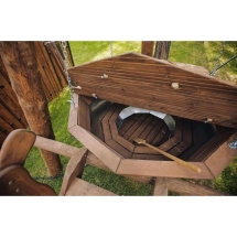 Сибирский банный чан "Илья Муромец" на бревнах + печь (черный металл) 2250 мм Сибирский банный чан "Илья Муромец" на бревнах + печь (черный металл) 2250 мм