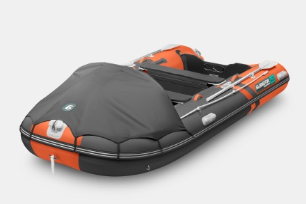 Gladiator C 420 AL ACTIVE Оранжево-темносерый моторная лодка ПВХ Алюминиевый пайол, фото 1