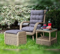 Толедо лаунж-зона из искусственного ротанга, цвет соломенный, фото 1