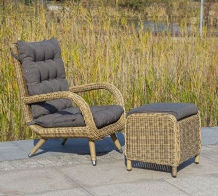 Толедо лаунж-зона из искусственного ротанга, цвет соломенный, фото 3