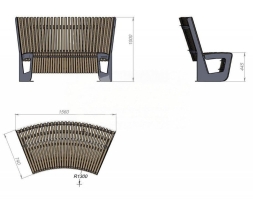 Скамейка стальная полукруглая TORUDA 062 1,56 м, фото 2