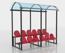 Трибуна сборно-разборная ОЛИМП СИТИ 2-х рядная на 12 мест (с навесом из поликарбоната) Трибуна сборно-разборная ОЛИМП СИТИ 2-х рядная на 12 мест (с навесом из поликарбоната)