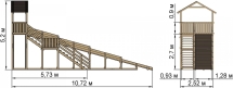 Зимняя деревянная горка "Snow Fox 10 м ДОМИК"