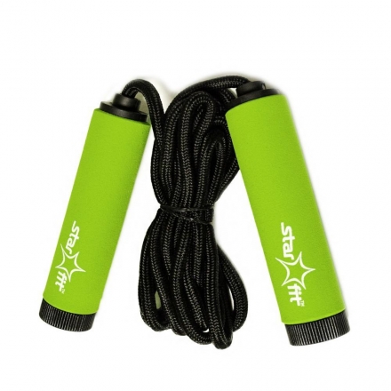 Скакалка RP-105 со вспененной ручкой, зеленый/черный, фото 1