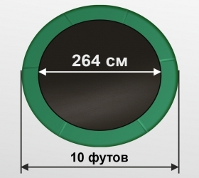 Батут премиум 10FT с внутренней страховочной сеткой и лестницей, темно-зеленый, ARL-TP-1003_I_DG, фото 2