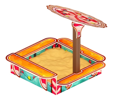 Песочница с навесом Ромашка (Пряничный домик) - ИО 5.01.16-03, фото 4