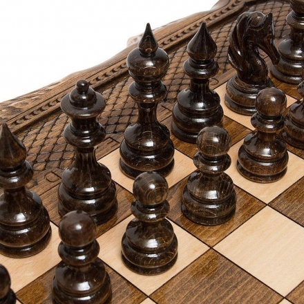 Шахматы + Нарды резные &quot;Арарат 2&quot; 60, Ohanyan, фото 3