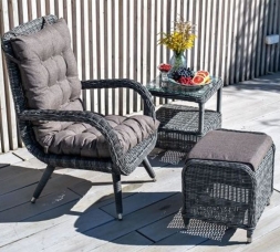 Толедо лаунж-зона из искусственного ротанга, цвет графит, фото 1