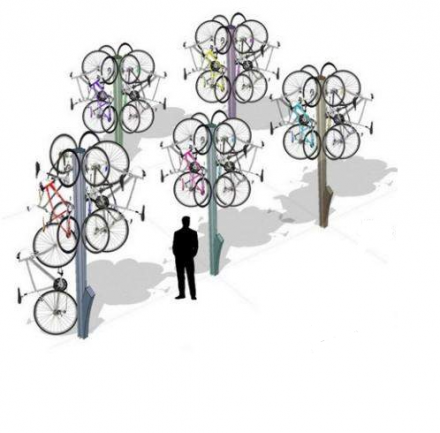 Вертикальная велопарковка с электронным ключем, фото 3