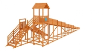 Зимняя деревянная горка "Snow Fox 12 м" с двумя скатами