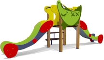 Горка двойная Крокодил 08408 для детской площадки Горка двойная Крокодил 08408 для детской площадки
