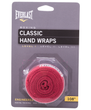 Бинт боксерский Everlast 4465RD, 2.5 м, хлопок, красный
