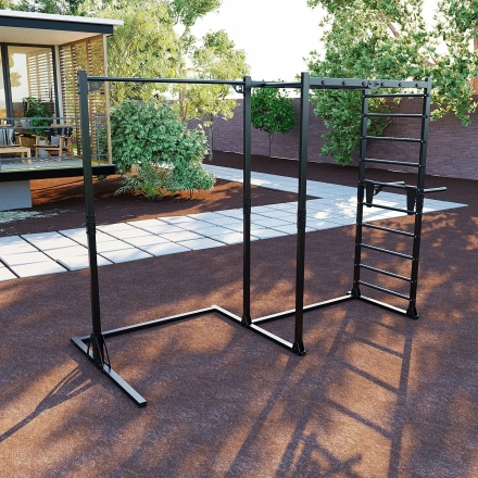 Универсальный уличный спортивный комплекс турник брусья Domsen Fitness Ds59 BLACK, фото 3