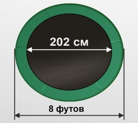 Батут премиум 8FT с внутренней страховочной сеткой и лестницей, темно-зеленый, ARL-TP-0803_I_DG, фото 2