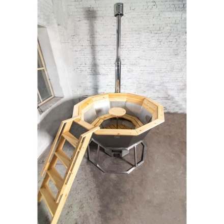 Сибирский банный чан &quot;Илья Муромец&quot; на подставке + печь 2250 мм опора - нерж. сталь, фото 4